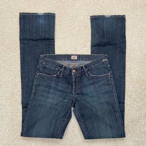 EUC Dark blue Gold Sign low rise straight leg Envy jeans size 27